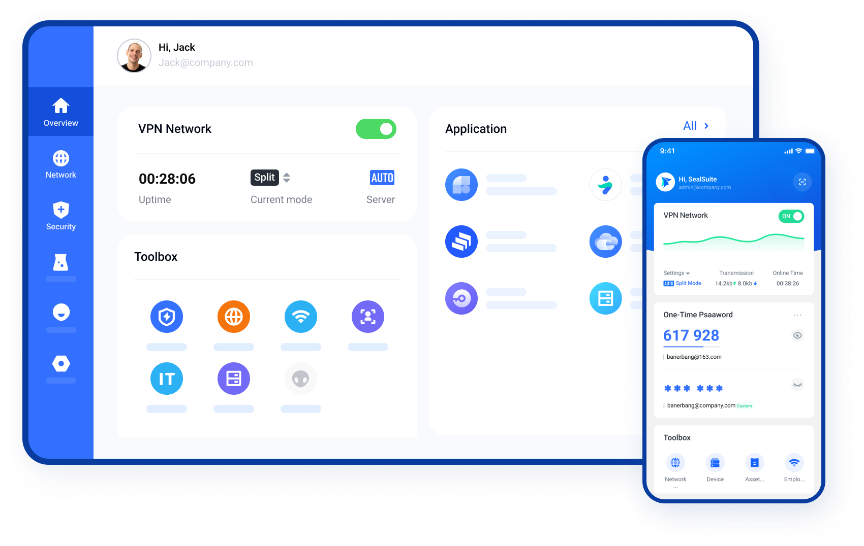 Dashboard and mobile app interface